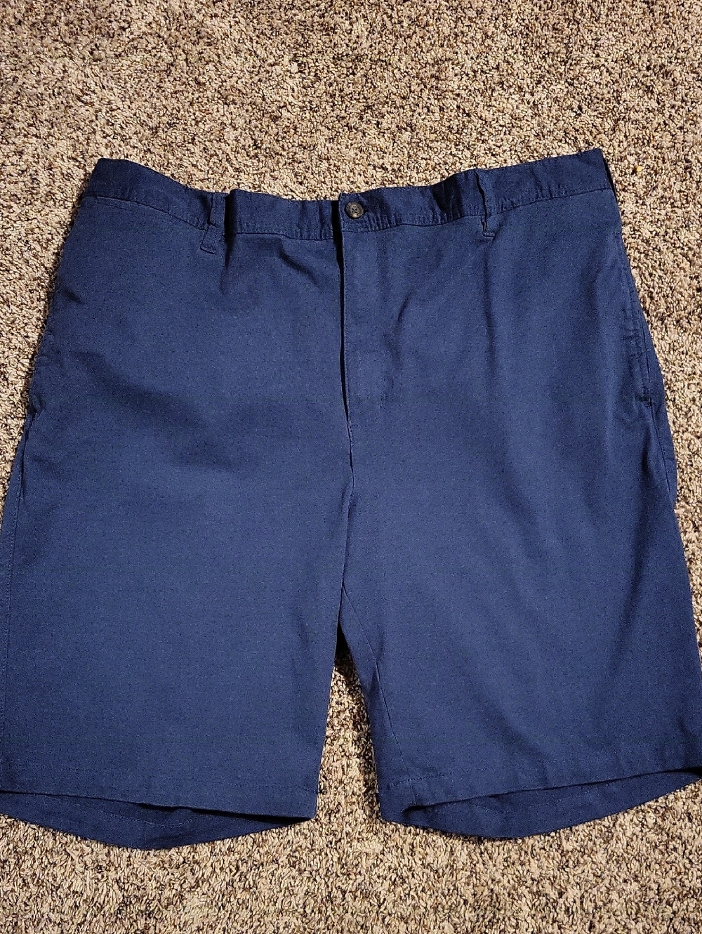 Men's Flat Front Navy Shorts - Classic Tailored Fit